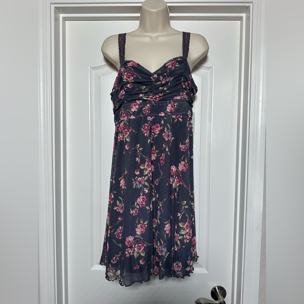 NWT Kirious Y2K Floral Lace Ribbon Spaghetti Strap Women’s Feminine Dress Sz LG